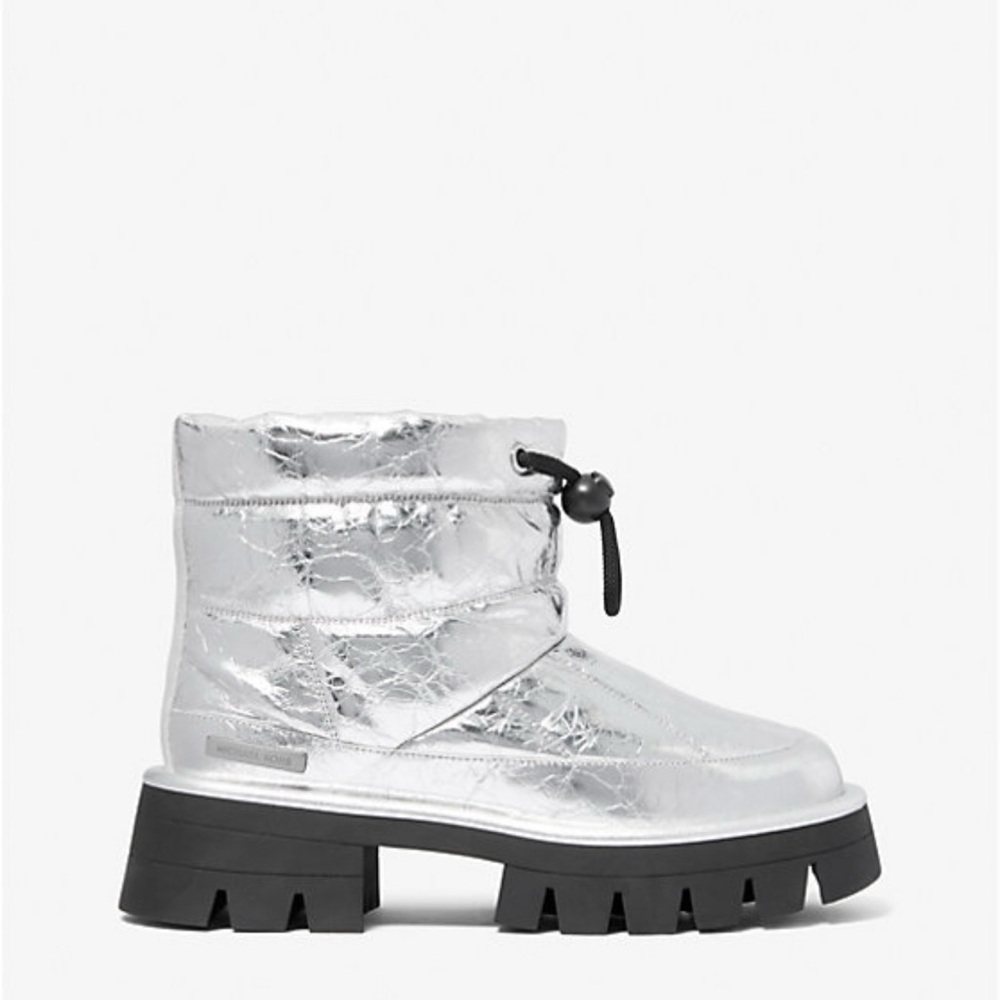 NIB Michael Kors Barton Crackled Metallic Leather Boot